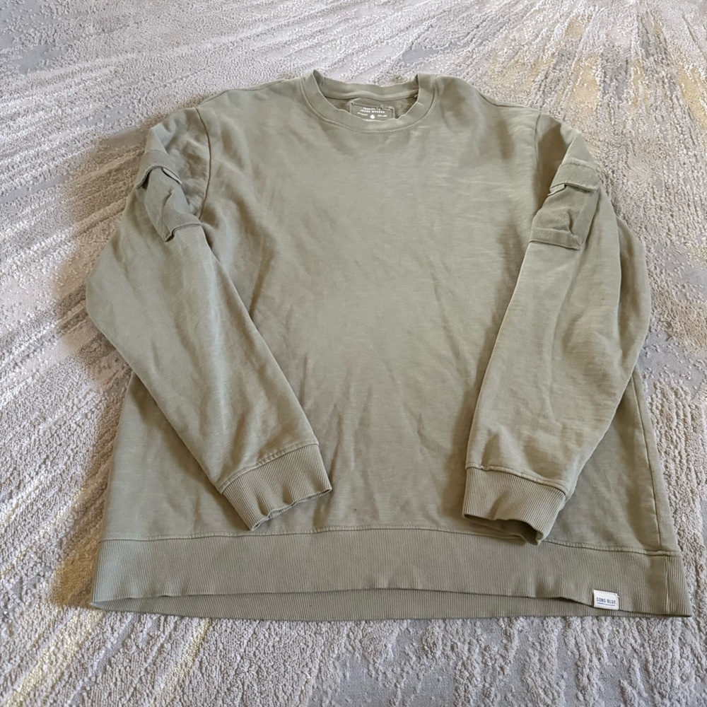 Only & Sons crew neck sweatshirt sage green pullover pocket cotton XXL
